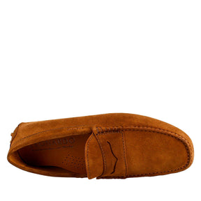 Light brown lined suede men's loafer