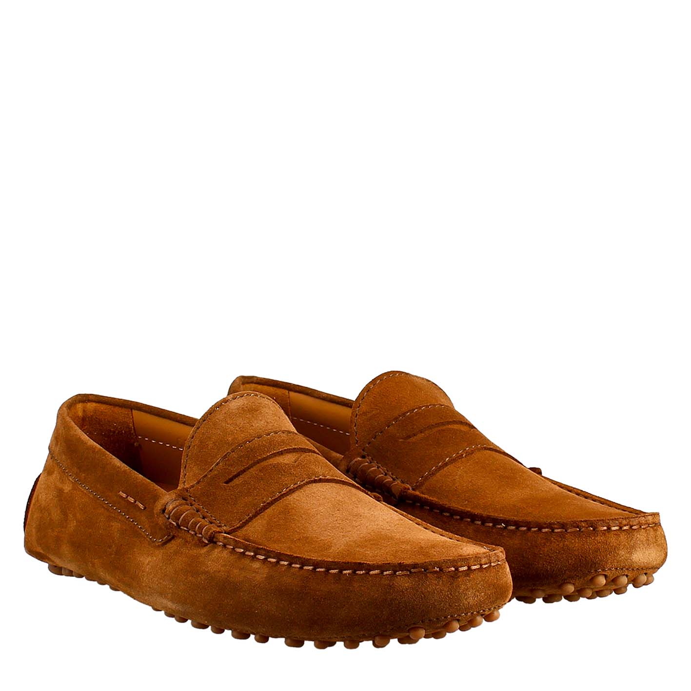 Light brown lined suede men's loafer