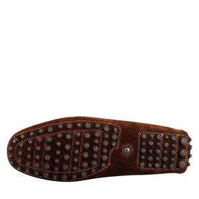 Dark brown lined suede men's loafer