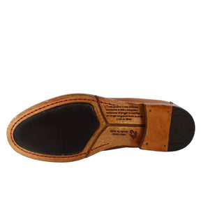Men's elegant vintage beige moccasin in smooth leather 