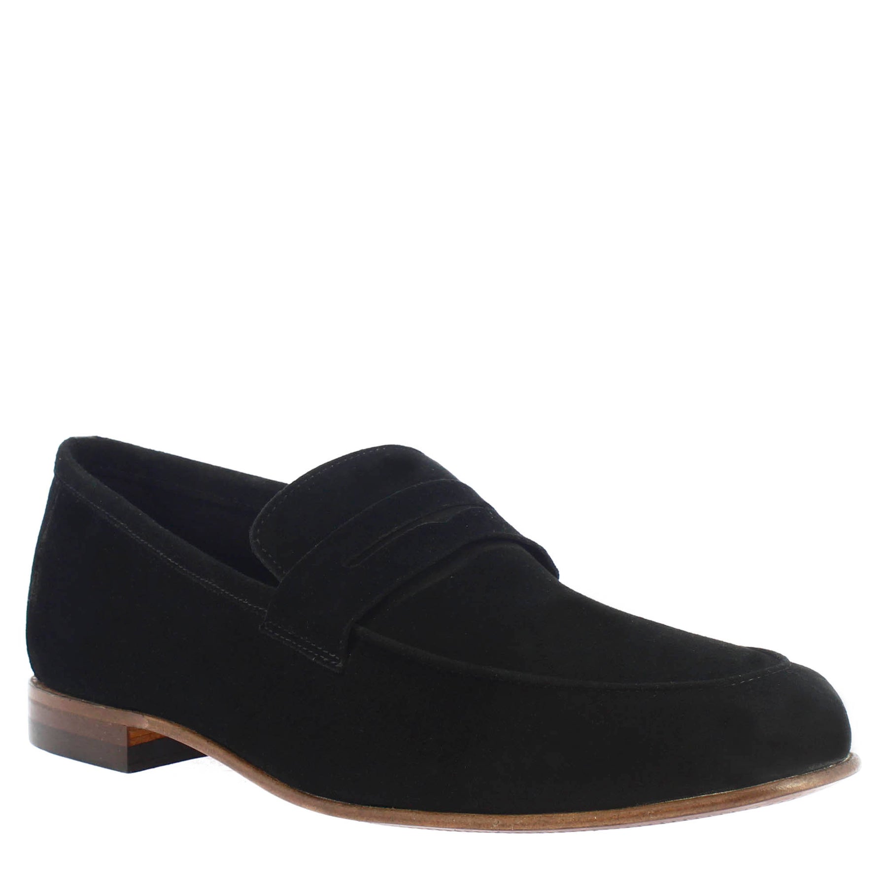 Black suede men's pocket style loafer 