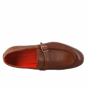 Elegant brown moccasin for men in leather 
