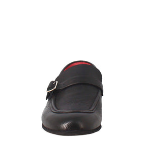 Elegant black moccasin for men in smooth leather