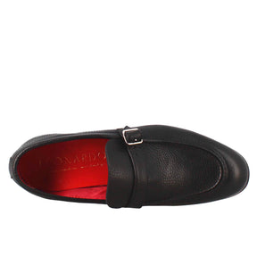 Elegant black moccasin for men in smooth leather