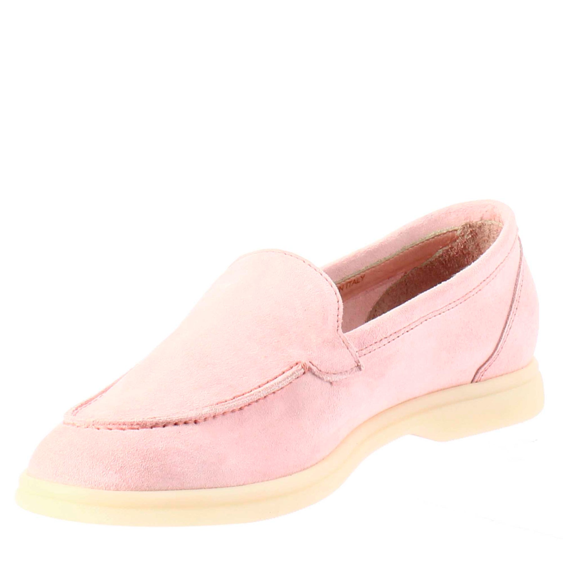 Women's flexible moccasin in pink suede leather