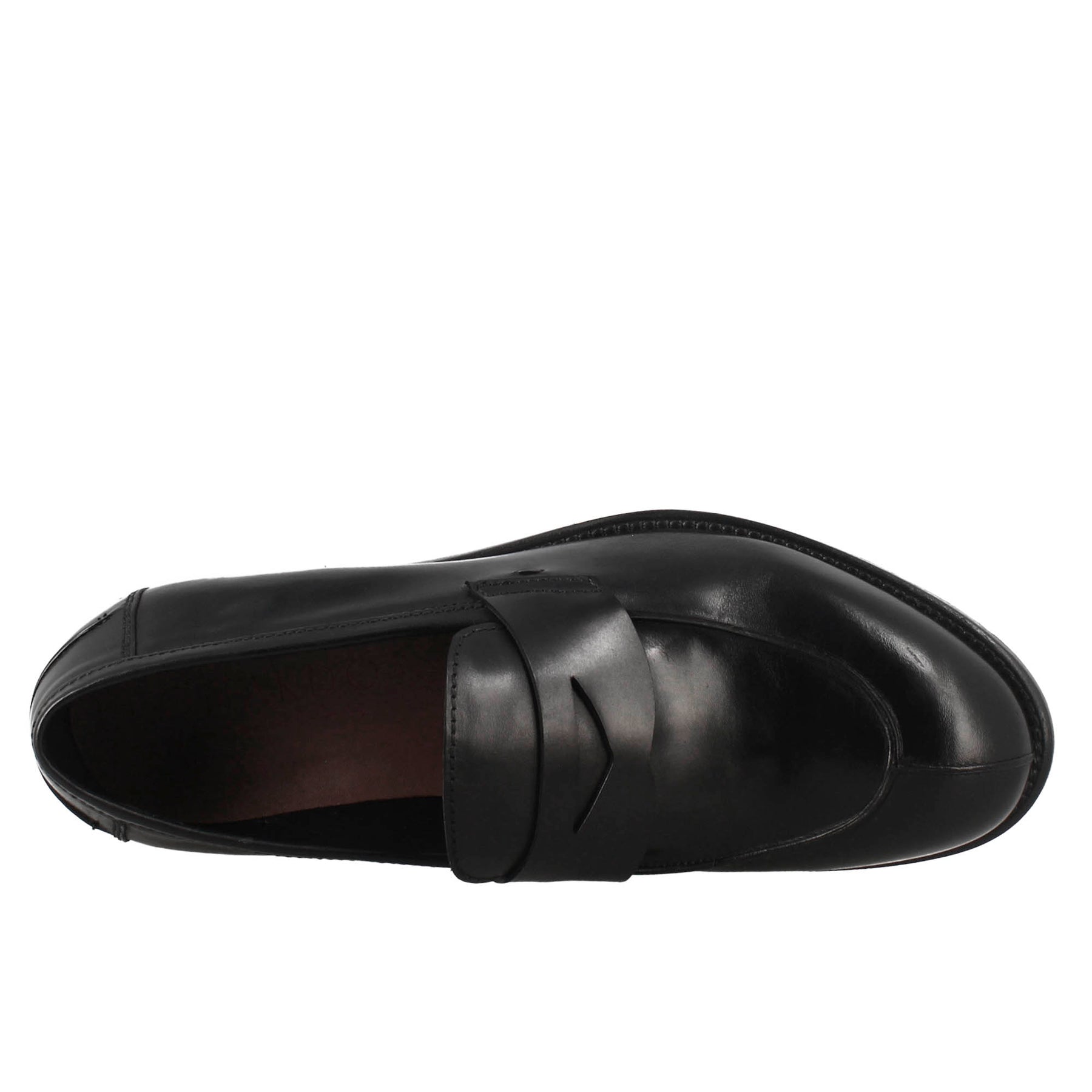 Men's elegant vintage black moccasin in smooth leather
