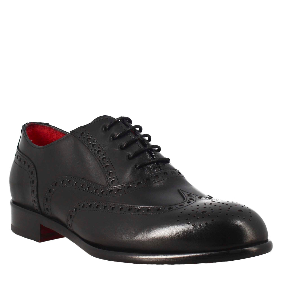 Richelieu oxford élégant en cuir noir pour homme