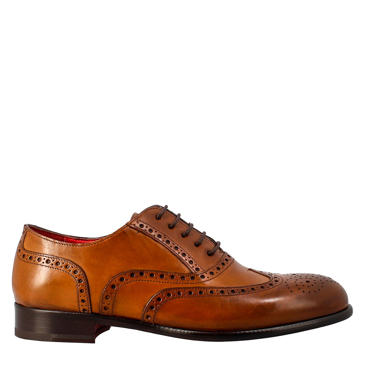 Men's elegant brown leather oxford brogue