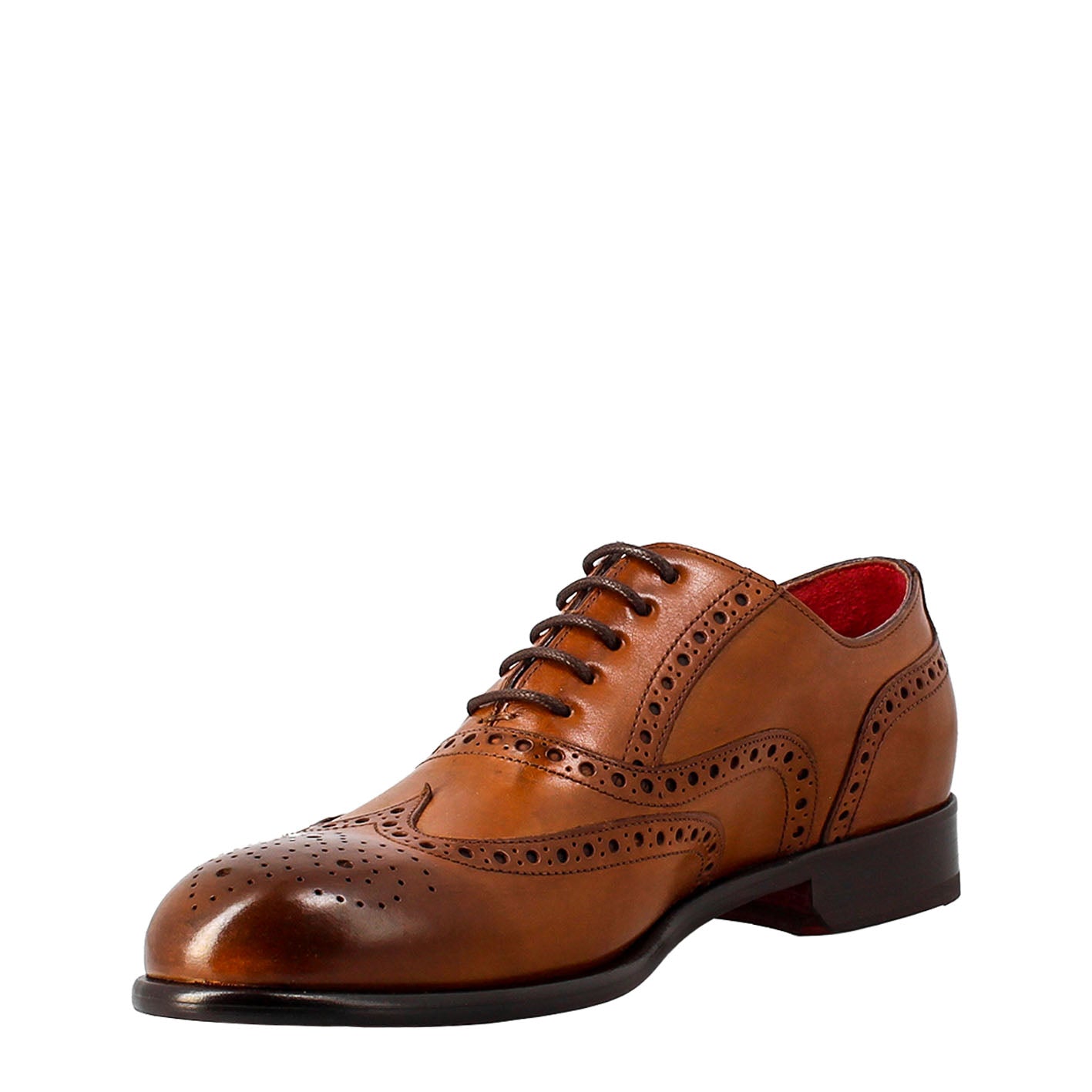 Men's elegant brown leather oxford brogue