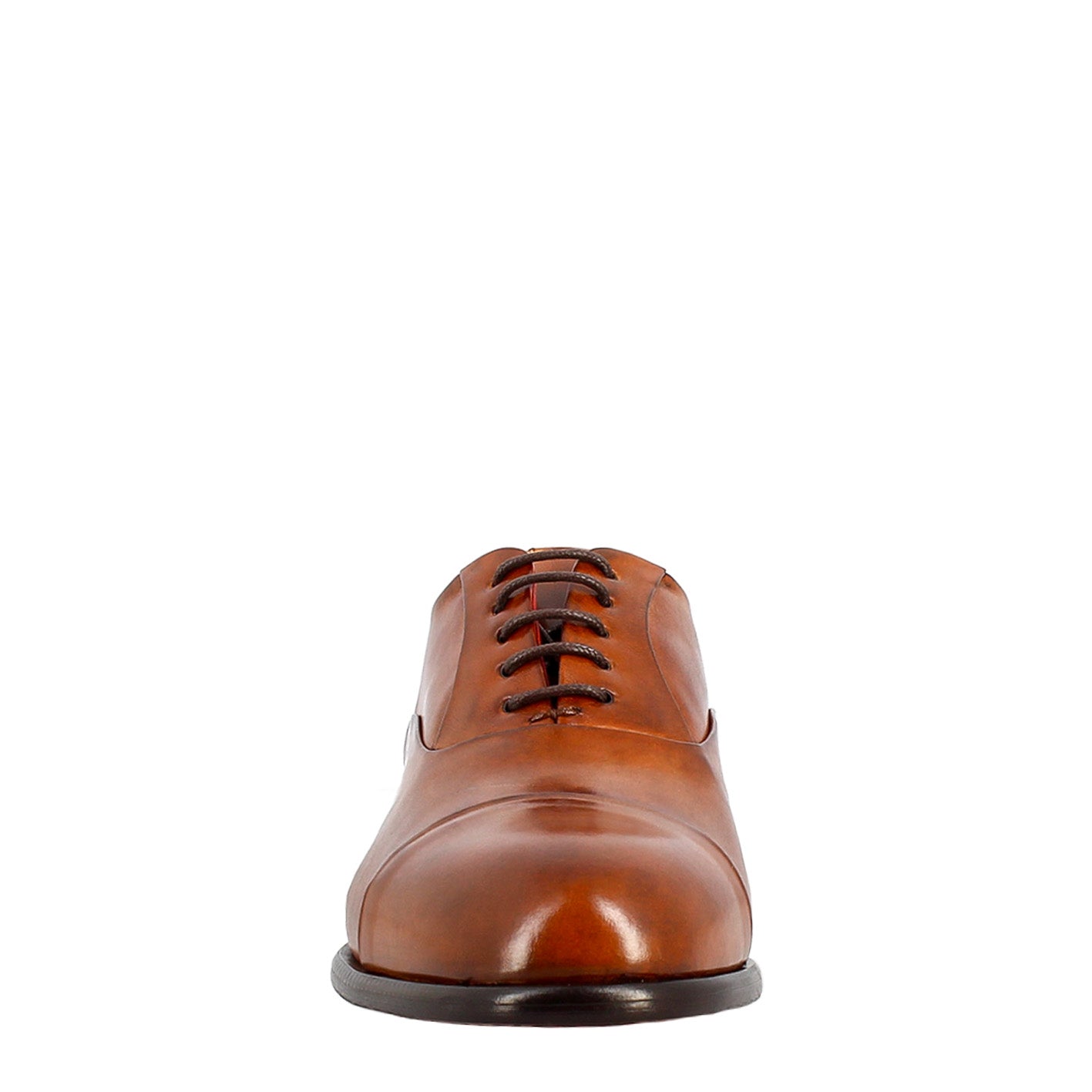 Men's elegant brown oxford in leather and red lining