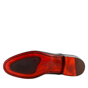 Men's elegant black oxford in leather and red lining