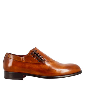 Men's elegant sienna brown leather oxford