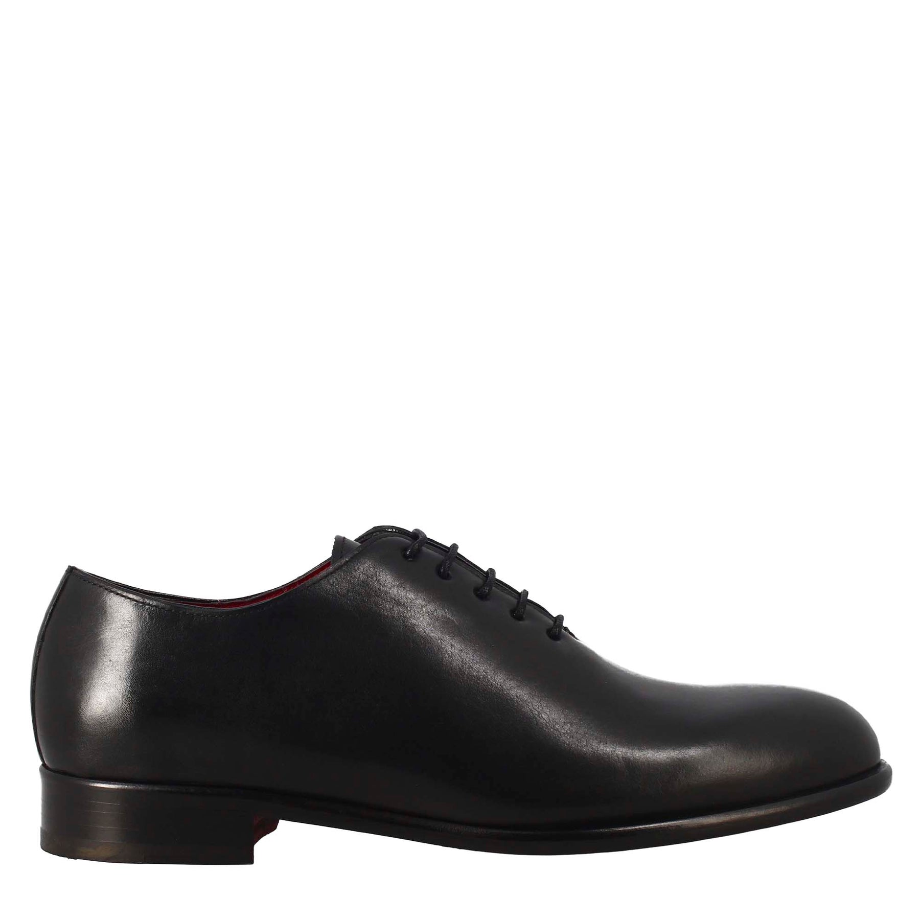 Men's elegant black wholecut leather oxford