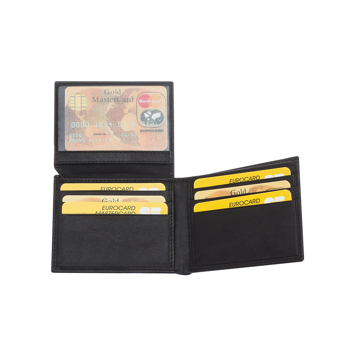 Sauvage men's wallet in calfskin, banknote card holder, side pockets