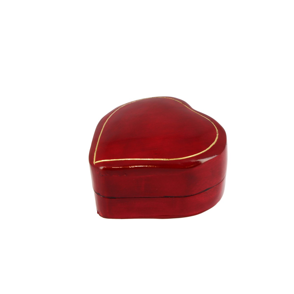 Portagioie bomboniera a forma di cuore realizzata in cuoio rosso per gioielli