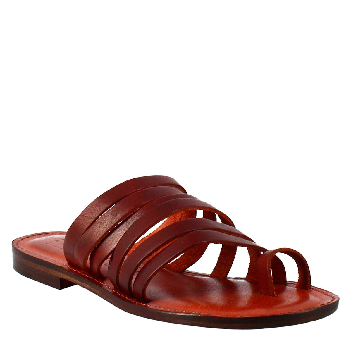 Ancient Roman style Celestia women's sandals in brown leather