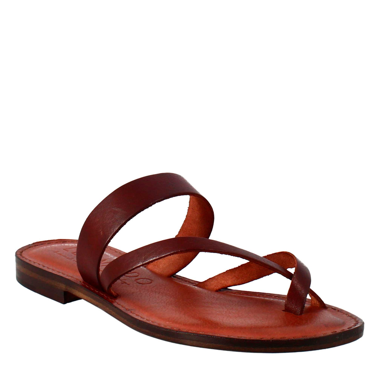 Sandales pour femmes Nebula de style romain antique en cuir marron 