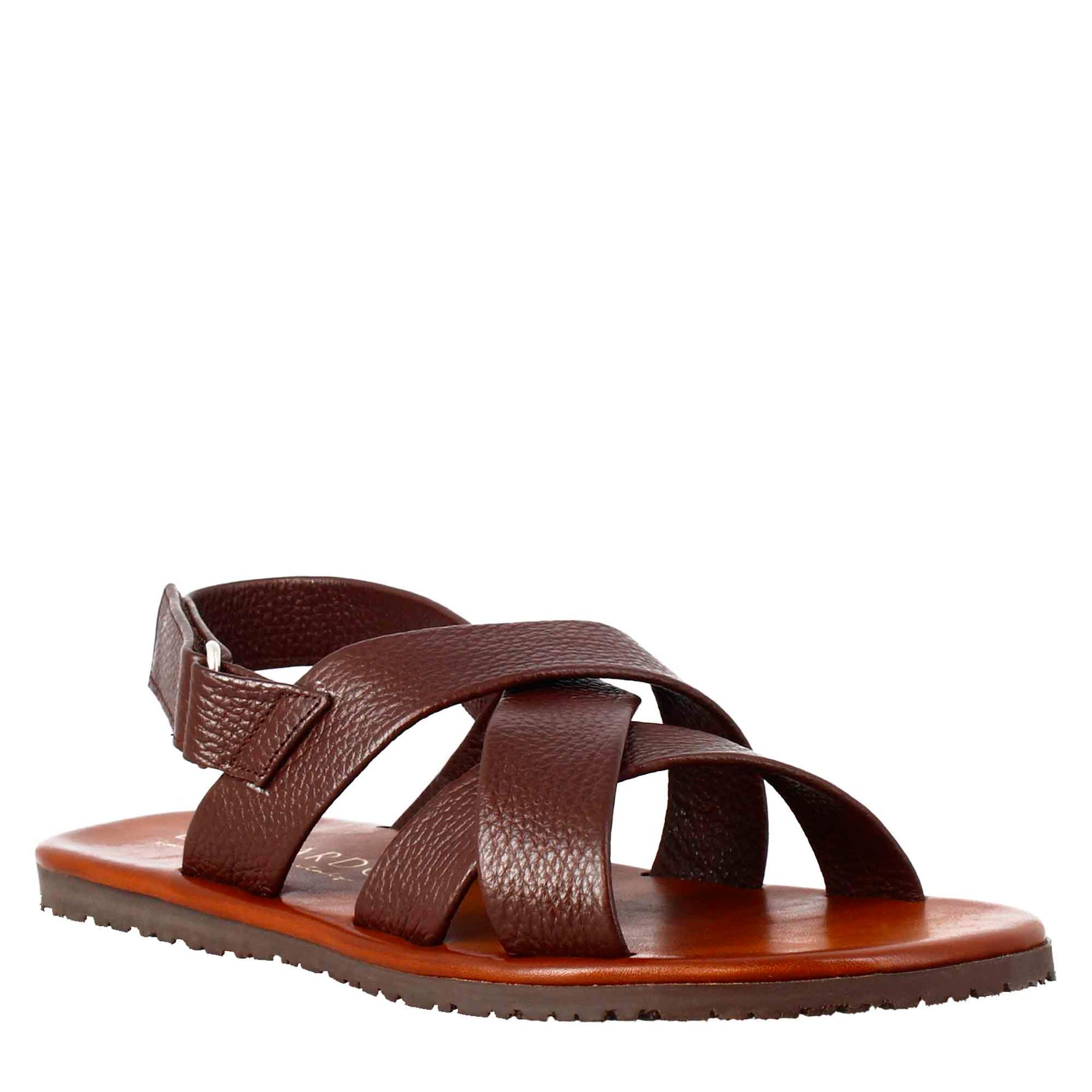 Mens leather sandal, Dark brown | Manufactum