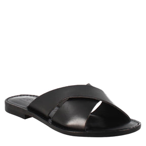 Sandales pour femmes Incanto de style romain antique en cuir noir 