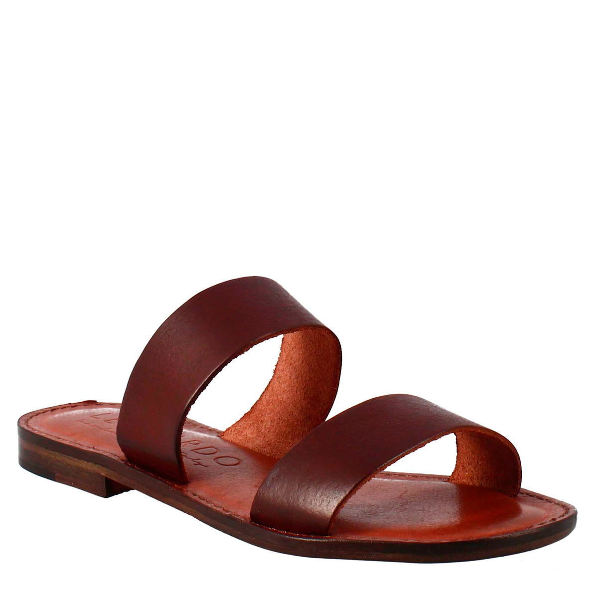 Sandales pour femmes Nirvana de style romain antique en cuir marron 