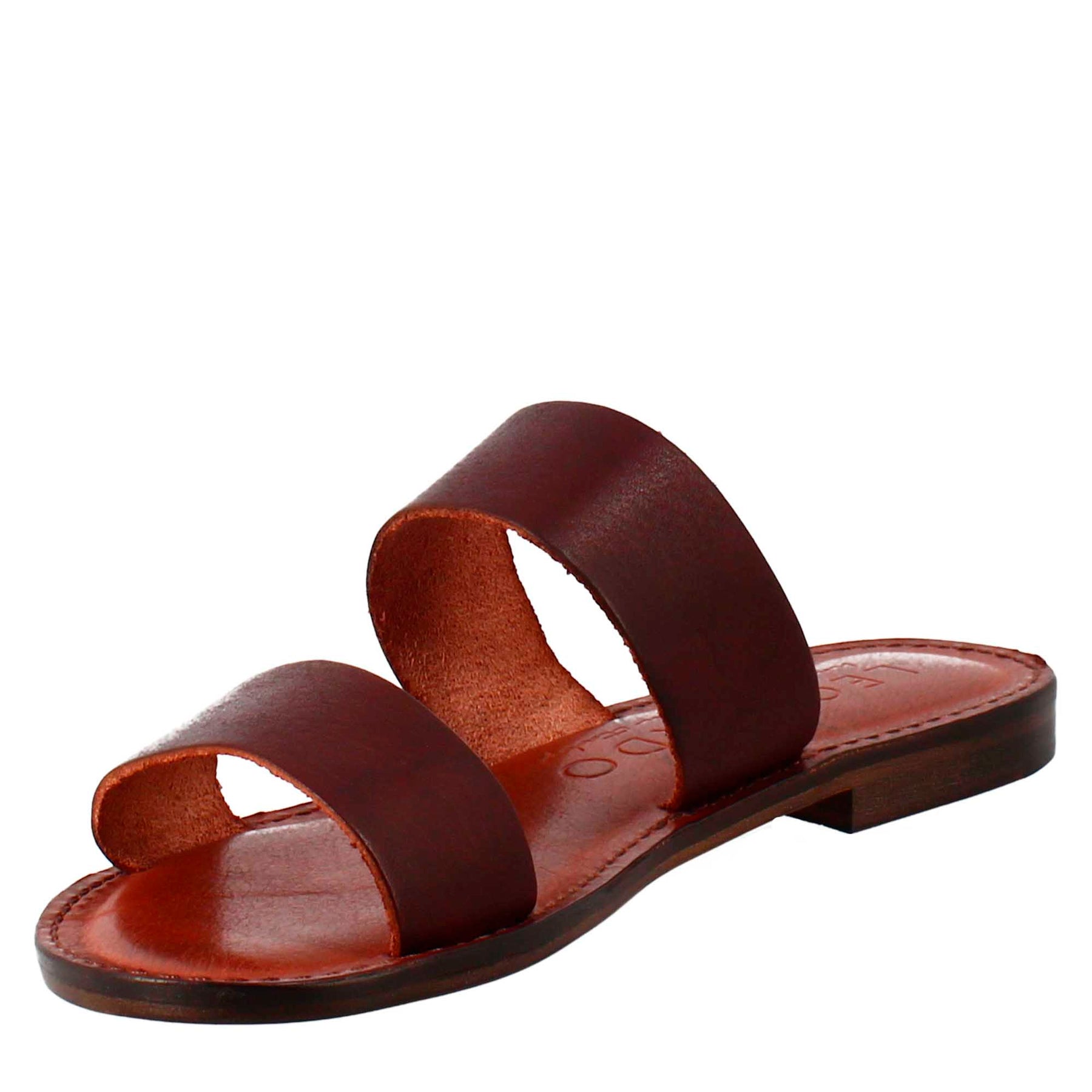 Ancient Roman style Nirvana women's sandals in brown leather 