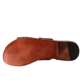 Sandales pour femmes Nirvana de style romain antique en cuir marron 
