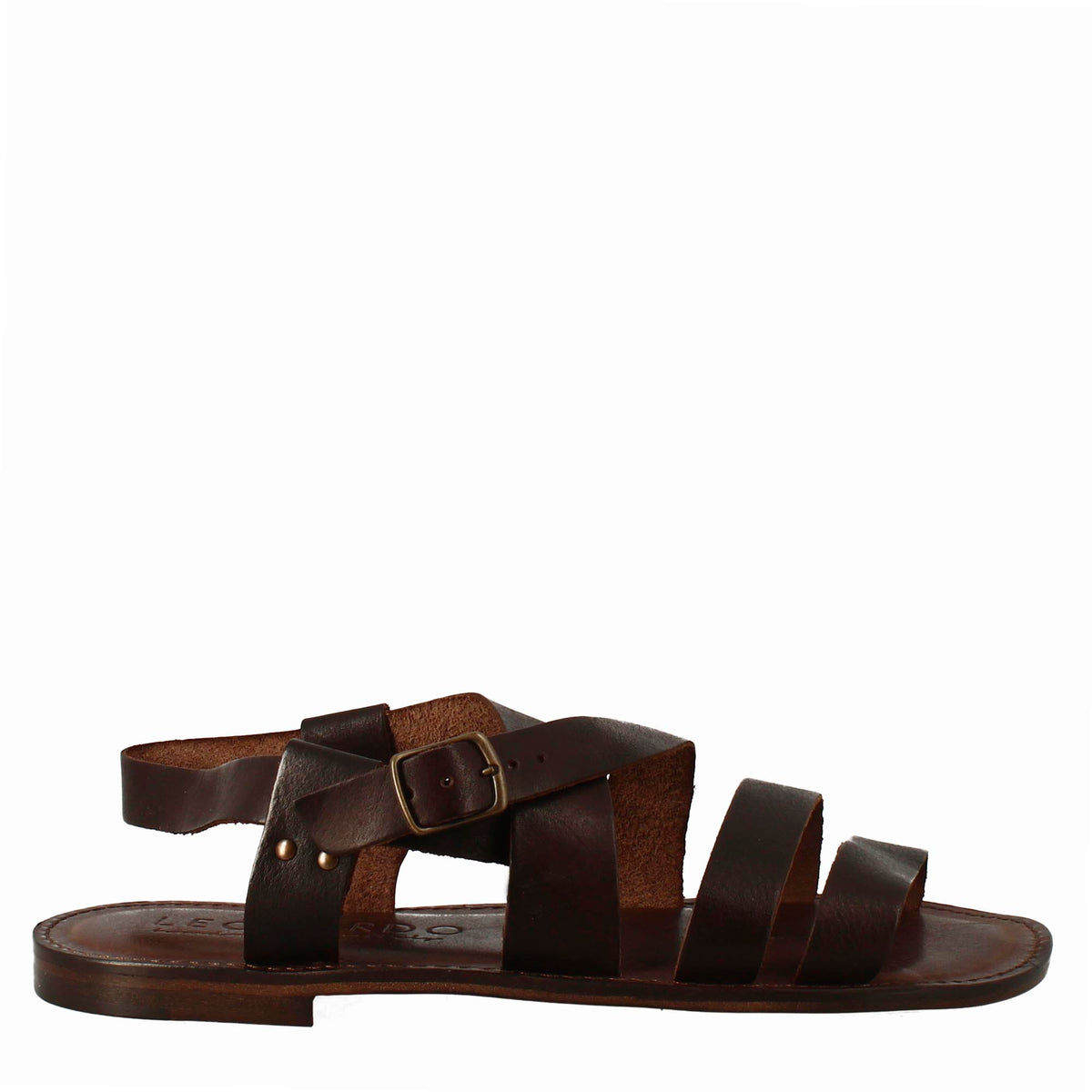 Pisa gladiator sandals for men in brown leather