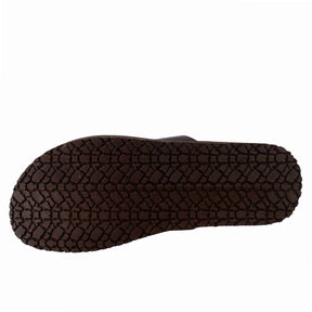 Sandales en forme de H pour hommes en cuir marron foncé