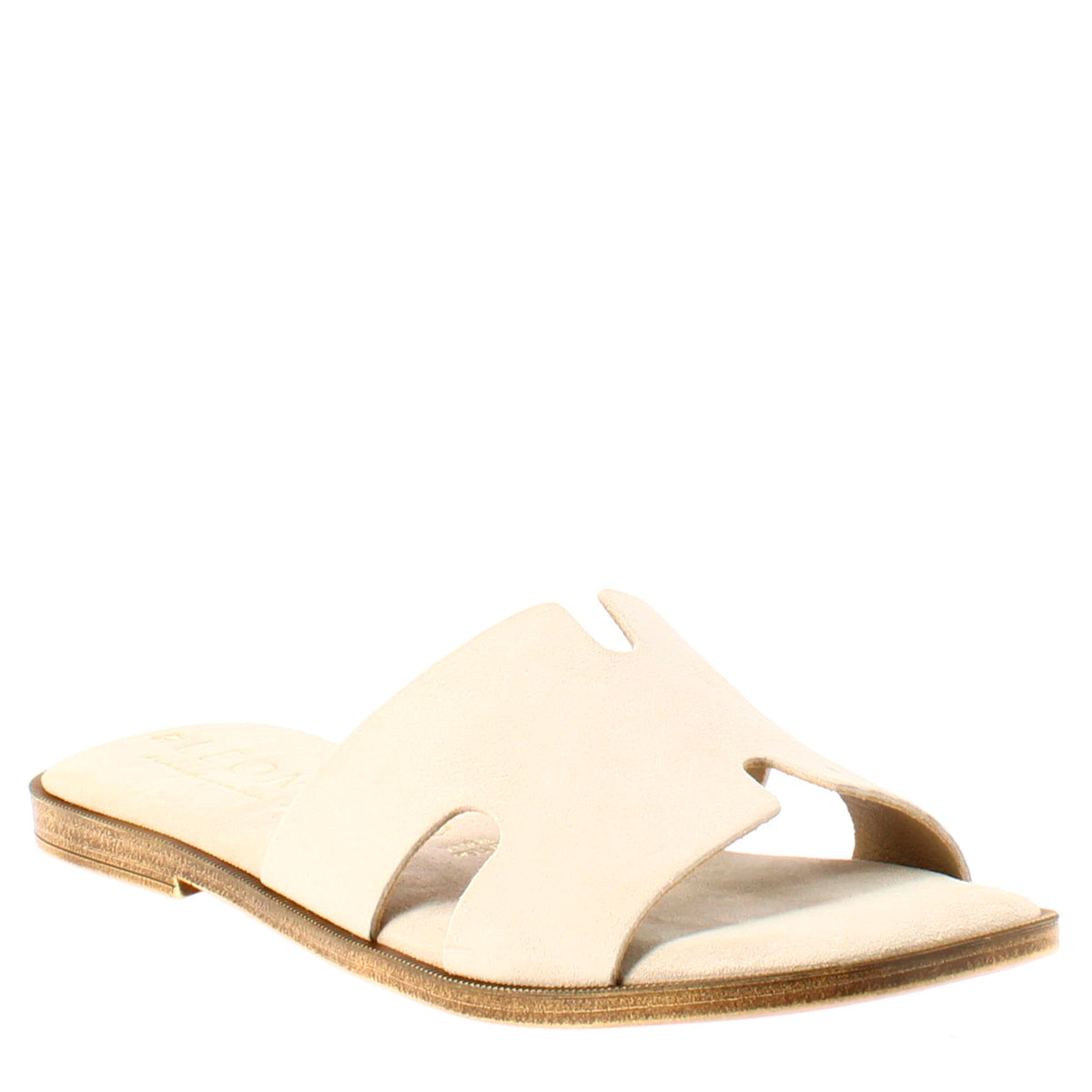 Women's H-shaped sandals in beige suede