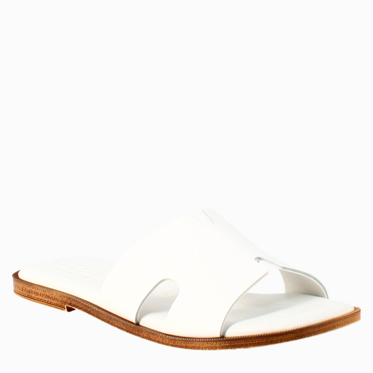 Women's H-shaped sandals in white leather