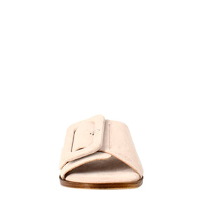 Low sandal for woman in beige suede