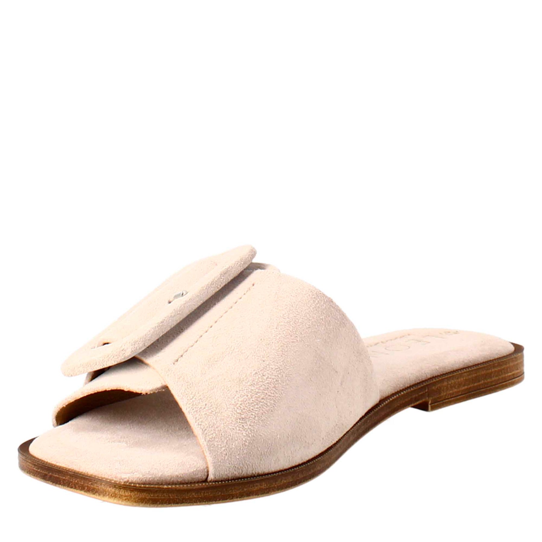 Low sandal for woman in beige suede