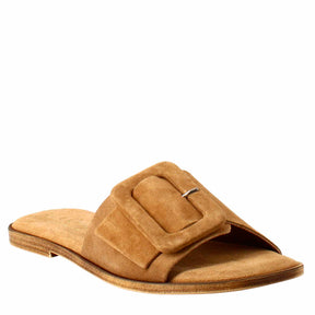 Low sandal for women in brown suede