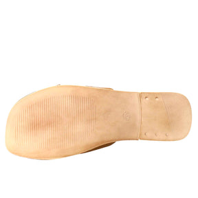 Sandale à double bande pour femmes en daim marron