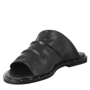 Schwarze Damen-Sandale aus Leder