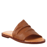 Sandale à bande pour femmes en cuir marron 