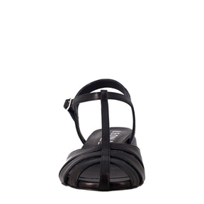 Sandale noire en forme de cage pour femme