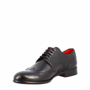 Chaussures brogues faites à la main pour hommes en cuir noir