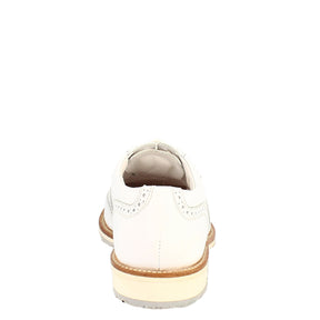Women's classic brogues handcrafted in white leather