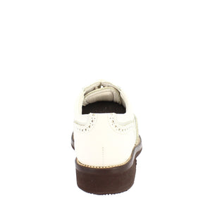 Handmade white leather waterproof men's golf shoes