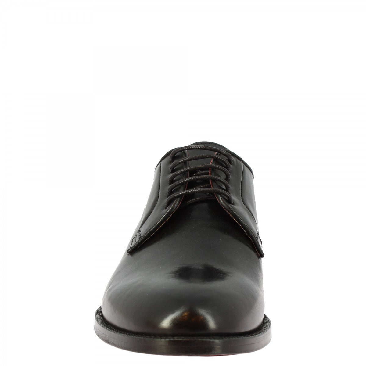 Chaussures à lacets faites à la main pour hommes en cuir de veau noir