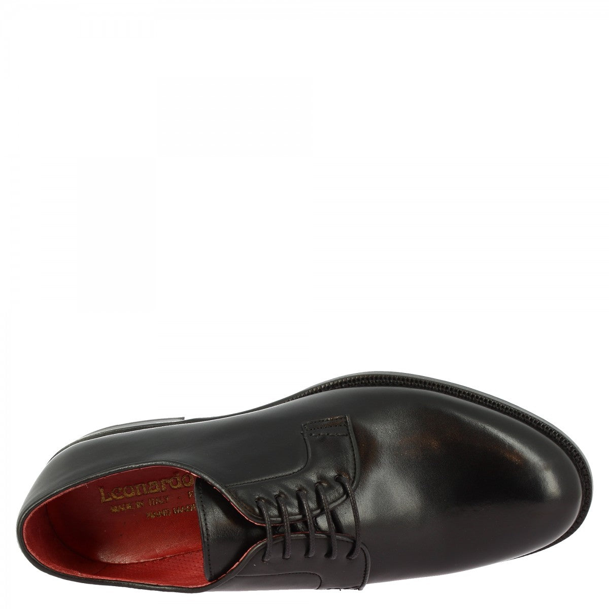 Men's handmade lace-up shoes in black calf leather