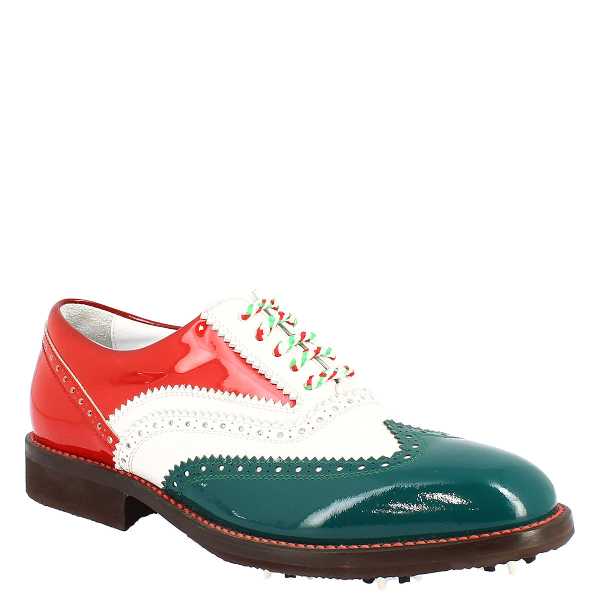Chaussures de golf pour femmes fabriquées à la main aux couleurs du drapeau italien