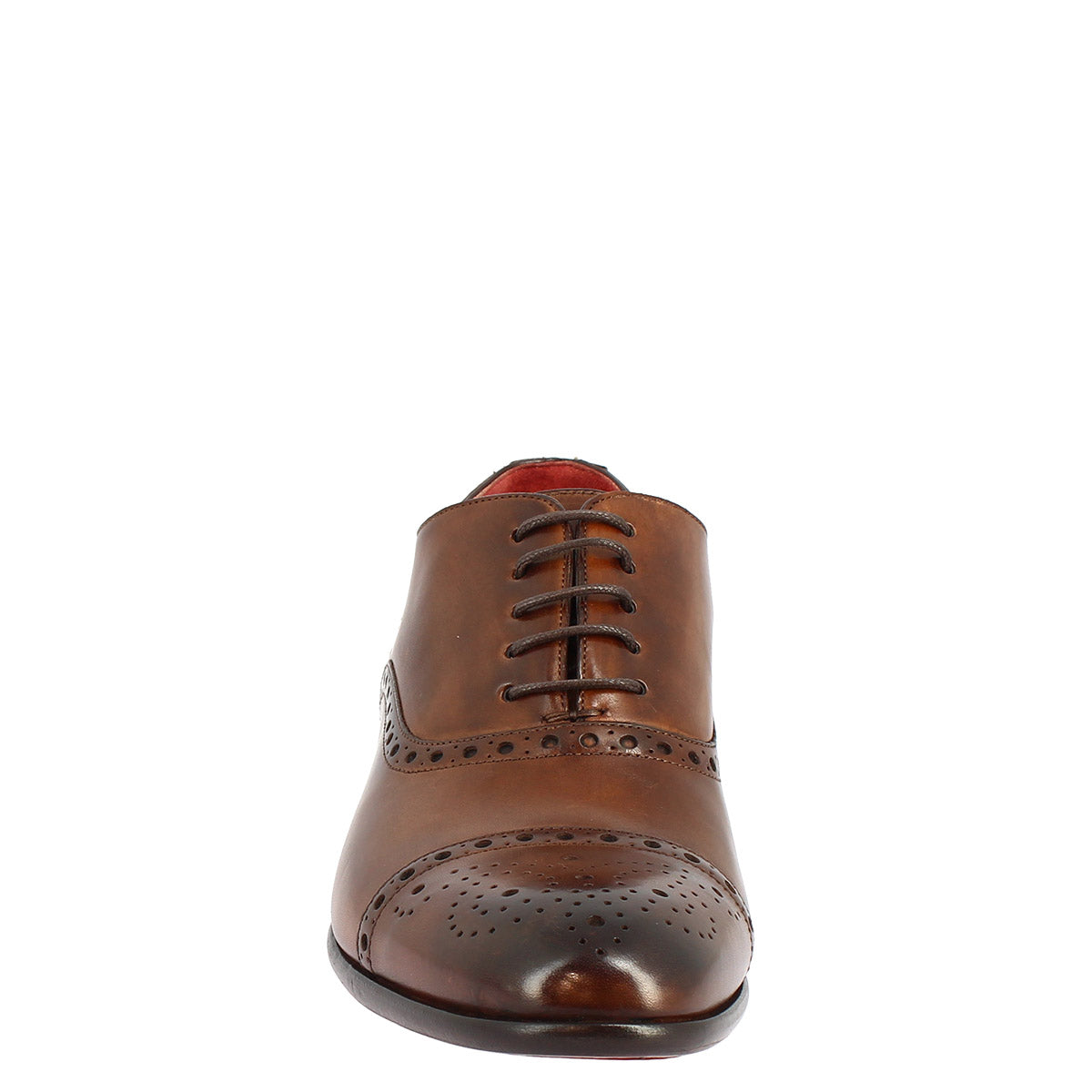 Men's lace-up brogues shoes handmade in montecarlo brandy leather