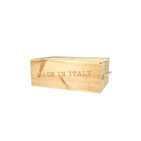 Scatola box Leonardo fatta in legno per scarpe e kit pulizia