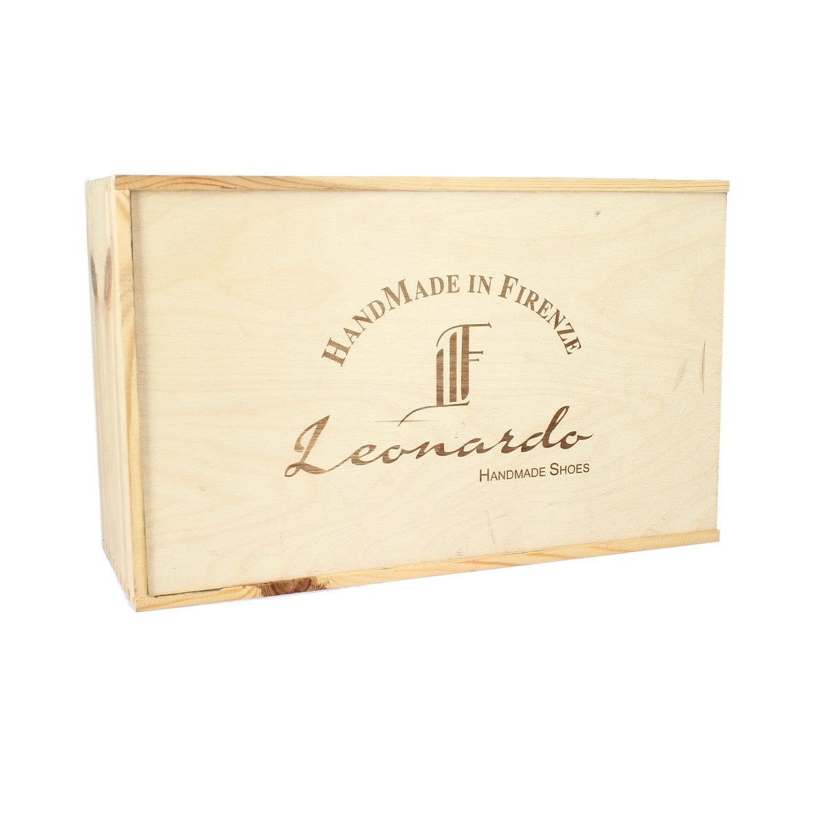 Scatola box Leonardo fatta in legno per scarpe e kit pulizia