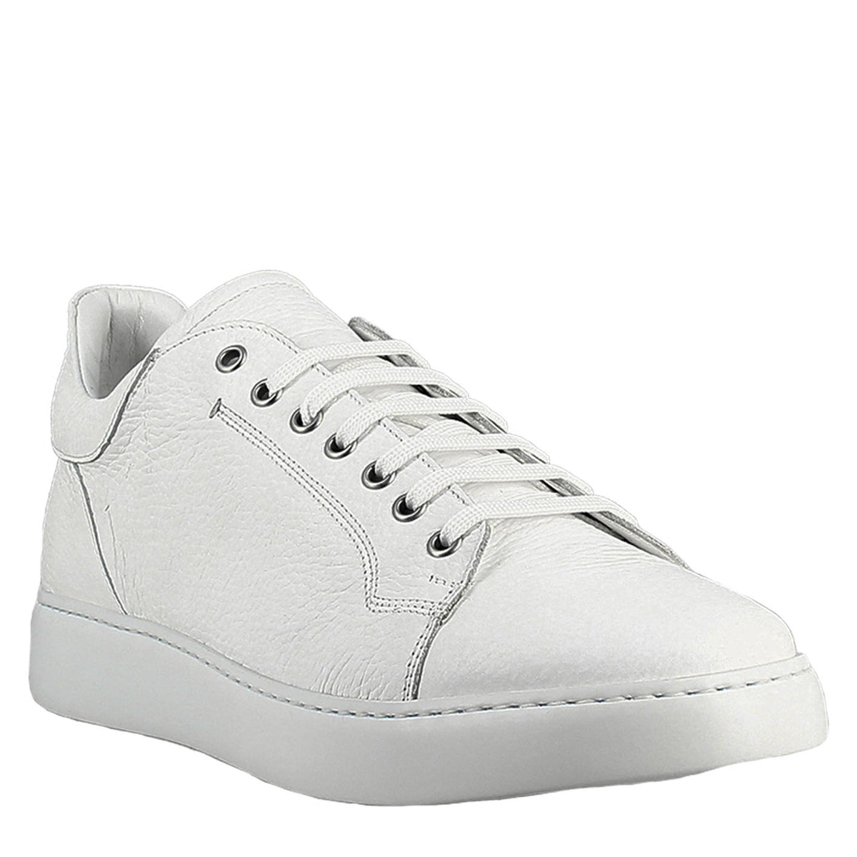 Sneaker bianca elegante da uomo in pelle liscia - LeonardoShoes