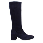 Women's high boots in blue suede