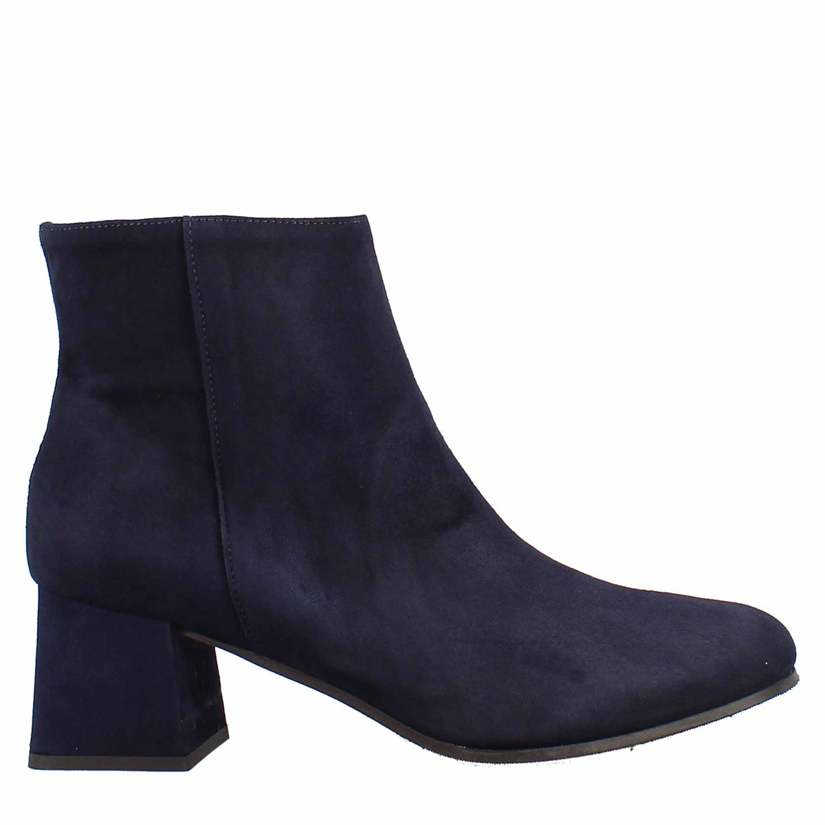 Handmade women's ankle boots in blue suede