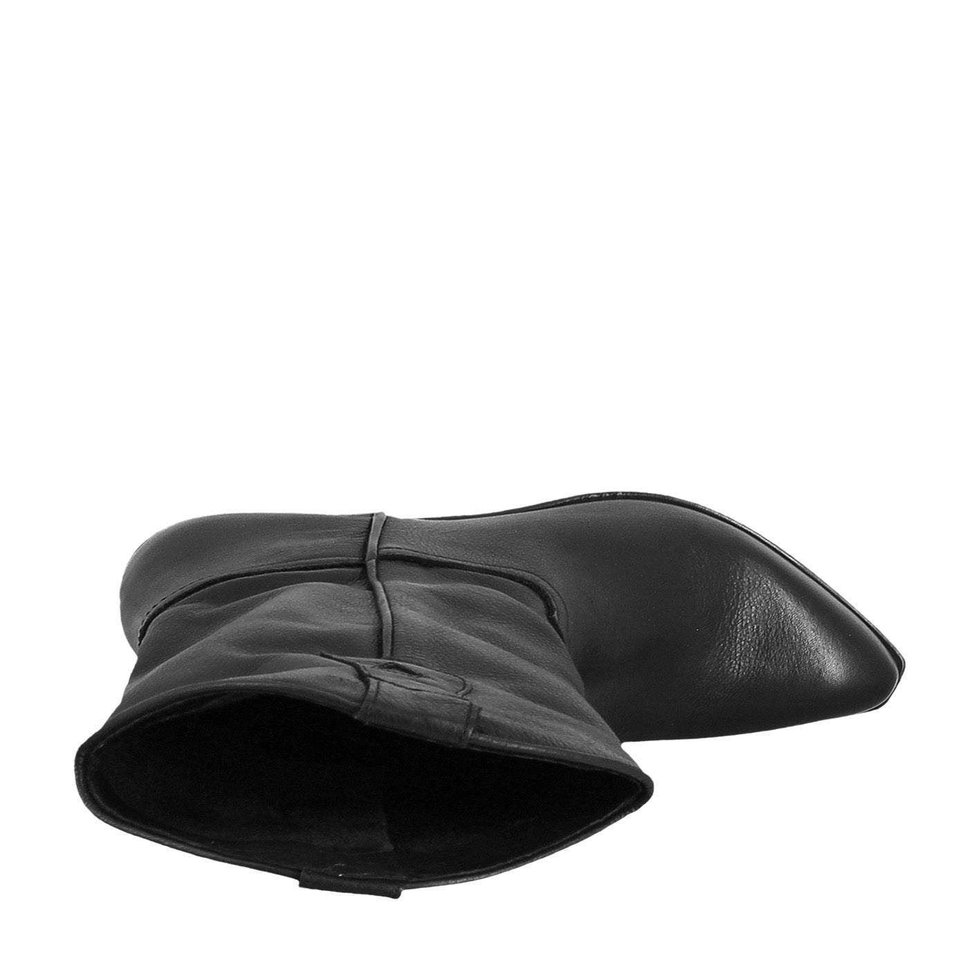 Bottes texanes pour femme non doublées en cuir vintage noir